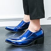 halpa Muodollinen-Miesten Oxford-kengät Muodolliset kengät Juhlakengät Brittiläiset ruudulliset kengät Englantilainen Joulu Juhlat joulu Kiiltonahka Korkeutta lisäävä Nauhat Hopea Musta Punainen Kevät Syksy