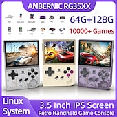 Недорогие Игровые консоли-Anbernic rg35xx ретро портативная игровая консоль Linux-система 3,5-дюймовый ips-экран портативный карманный видеоплеер 10000+ игр подарок мальчику, рождественские подарки на день рождения для друзей