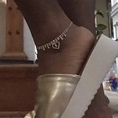 cheap Anklets-Ankle Bracelet Vintage Personalized Stylish Women&#039;s Body Jewelry For Wedding Party Evening Retro Alloy Heart Silver 1 PC