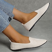 ieftine Pantofi Joși de Damă-mocasini pliati de piele intoarsa pentru dama cu design festonat - pantofi ușoare și confortabili pentru purtarea de zi cu zi