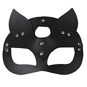 economico Maschera di Halloween &amp; Accessori-femminile sexy mezza faccia volpe gioco di ruolo maschera di pelle di gatto rivetto collare punk halloween festa trucco palla fantasia maschera pelle dell&#039;unità di elaborazione maschera di volpe