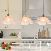 economico Luci Isola cucina-lampada a sospensione a led in vetro lampada da soffitto moderna in vetro soffiato a mano industriale led creativo loft bar cucina lampada da soffitto decorazione della casa installazione rosa verde