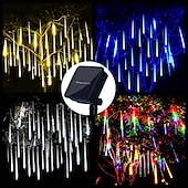 お買い得  ソーラーストリングライト-3M ストリングライト クリスマス流星群ライト LED 2835 SMD 1セット 温白色 ホワイト ブルー 流星群ライト ソーラー駆動 屋外 ホリデー 12 V