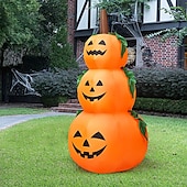 cheap Hallowen Prop Lighting-Halloween Decorations 6Ft Inflatable LED 3 Pumpkins Stack Light, Jack O Lantern Blow Up 3 Pumpkins, Outdoor Indoor Halloween Decorations