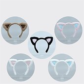 cheap Hair Styling Accessories-Handmade Cute Lolita Hair Ornaments Animal Ears Headdress Cosplay Props Lo Mother Cat&#039;S Ears (Steamed Cat-Ear Shaped Bread) Hair Hoop