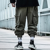 זול מכנסי דגמ"ח-בגדי ריקוד גברים מכנסי קרגו Techwear כיס אחיד קומפורט נושם בָּחוּץ יומי ליציאה אופנתי יום יומי שחור ירוק צבא מיקרו-אלסטי