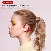 preiswerte On-Ear- und Over-Ear-Kopfhörer-Schmerzfreie Open Ear Wireless Bluetooth5.2 Kopfhörer Wasserdichter Sport Ohrhaken Ohrhörer Stereo Freisprech Bluetooth Headset mit Mikrofon für Laufen Radfahren Sport Headset