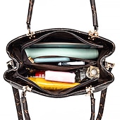 tanie Torby i torebki-Damskie Torebka Torba przez ramię Torba na ramię Torba bostońska Skóra PU Biuro Codzienny Święto Wisiorek Zamek Duża pojemność Wodoodporny Trwały Geometryczny Kolorowy blok ciemny liść klonu z kaw