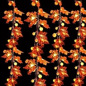 billige Batteridrevet-led lønneblad gresskar lyssnor 10/20/40 leds christmas halloween høst fest dekorasjon lys høst høst jul høst dekor hjemme fest peis