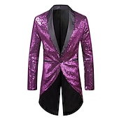 billige Topper-Retro / vintage 1980erne Jakke ملابس السهرة للرجال tailcoat Disk Paljetter Herre Halloween Karneval Maskerade Fest Fest / aften Stadie Voksne Frakk