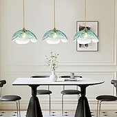 economico Luci Isola cucina-lampada a sospensione a led in vetro lampada da soffitto moderna in vetro soffiato a mano industriale led creativo loft bar cucina lampada da soffitto decorazione della casa installazione rosa verde