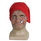 economico Maschera di Halloween &amp; Accessori-copricapo in lattice di halloween copricapo horror protezione per il viso per donna anziana copricapo in lattice per oggetti di scena in costume di carnevale in maschera di halloween