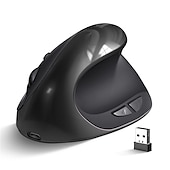 baratos Ratos-mouse vertical recarregável mouse sem fio ergonômico 2.4g receptor usb 1600 dpi ajustável mouse de 6 botões
