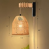 abordables Apliques de pared-Vintage Campestre Lámparas de pared para interiores Sala de estar Comedor cuerda de cáñamo Luz de pared 110-120V 220-240V