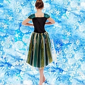 cheap Women&#039;s Costumes-Frozen Fairytale Princess Anna Flower Girl Dress Theme Party Costume Tulle Dresses Cosplay Movie Cosplay for Women&#039;s Adults&#039; Carnival Masquerade Bachelorette Party