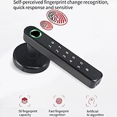 cheap Door Locks-Bedroom Door Double Row Graffiti Smart Lock Home Indoor Wooden Door Fingerprint Lock Office Electronic Password Door Lock