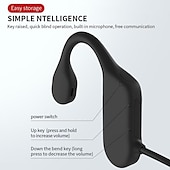 preiswerte On-Ear- und Over-Ear-Kopfhörer-Schmerzfreie Open Ear Wireless Bluetooth5.2 Kopfhörer Wasserdichter Sport Ohrhaken Ohrhörer Stereo Freisprech Bluetooth Headset mit Mikrofon für Laufen Radfahren Sport Headset