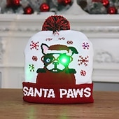 economico Luci di Natale-natale per bambini decorazione per adulti cappello led cappello di natale bagliore natale berretti in maglia unisex vacanza bagliore maglioni regali di natale ornamenti del partito di capodanno