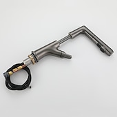 お買い得  スプレーを引き出す-浴室の蛇口引き出し式洗面器タップ、冷温ホース付きシングルハンドル容器タップ