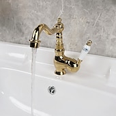 baratos Torneiras de Lavatório de Casa de Banho-torneira de banheiro torneiras de lavatório misturador com mangueira fria e quente, torneira de navio montada no convés