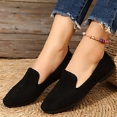 ieftine Pantofi Joși de Damă-mocasini pliati de piele intoarsa pentru dama cu design festonat - pantofi ușoare și confortabili pentru purtarea de zi cu zi