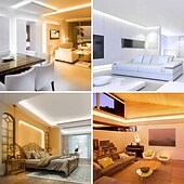 זול תקע רצועת אורות-5 מטר 2x5M סרטי תאורת LED גמישים ערכות תאורה 300-600 נוריות 2,835 SMD 8 מ&quot;מ 1 תושבת הרכבה 1set לבן חם סגול רצועת אורות LED חג ליל כל הקדושים נדבק לבד 12 V