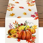 cheap Table Runners-Pumpkin Table Runner Halloween Fall Burlap Tablerunner Farmhouse Indoor Table Autumn Decoration Table Flag Decor For Dining Weddig Party Holiday
