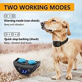 abordables Dressage pour chiens-Entrainement de chien Collier anti-aboiement Collier de choc Dispositif anti aboiement Sans-Fil Chien Multifonction Chien Chat Animaux de Compagnie Etanche Anti-aboiement Automatique Rechargeable