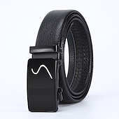 cheap Men&#039;s Belt-Men&#039;s Faux Leather Belt Tactical Belt PU Belt Automatic Buckle Belt Black 1# Black 2# Iron(nickel plated) Plain Daily Wear Going out Weekend