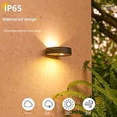  solcellevegglys utendørs hjemmebelysning gatelys balkong atmosfære veggvask spot lys hagetrinn gjerde gårdsplass vanntett landskapslampe