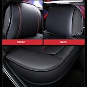 abordables Fundas de asiento para coche-Juego completo de lujo para 5 asientos funda de asiento delantero de coche universal 5D de PU impermeable almohadilla de protector de asiento transpirable