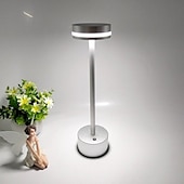 baratos Candeeiros de mesa-Candeeiro de mesa led recarregável sem fio alumínio quarto bar restaurante com controle de toque lâmpada led para escritório em casa quarto hotel restaurante configurações de brilho de 3 níveis