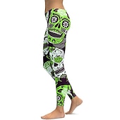 abordables Fondos-Retro Antiguo Punk y gótico Años 70 Polainas Pantalones de entrenamiento Calavera Cráneos Mujer Víspera de Todos los Santos Carnaval Mascarada Fiesta / Noche Despedida de Soltera Adulto Pantalones