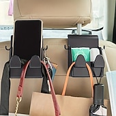 お買い得  車内収納-3-in-1 車用フック: 携帯電話、ヘッドレスト、その他のものをすべて 1 つのホルダーに掛けられます。