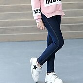 preiswerte Unterteile-kinderkleidung Mädchen Hose Feste Farbe Modisch Tasche Outdoor 7-13 Jahre Herbst Schwarz Dunkelblau
