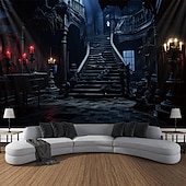 cheap Halloween Wall Tapestries-Halloween Horror House Hanging Tapestry Wall Art Large Tapestry Mural Decor Photograph Backdrop Blanket Curtain Home Bedroom Living Room Decoration