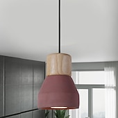 cheap Island Lights-LED Pendant Light Wood Art Cement Concrete Hanging Lamp Simple Cafe Restaurant Bar Pendant Light E27 Light Source Metal Iron Art Droplight Flashlight Concrete Ceiling Light 110-240V