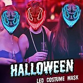 olcso Maszkok-halloween maszk led purge világít világítással deadpool maszk ijesztő jelmez karneváli cosplay partihoz könnyű halloween jelmezek