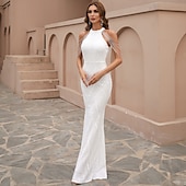 ieftine negru-Rochie neagră pentru invitat de nuntă rochie sirenă strălucitoare rochie de seară lungime până la podea fără mâneci decolteu înalt sequins cu franjuri rochie de mascaradă care impresionează
