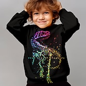 billiga Pojkens 3D-djur-Pojkar 3D Djur Dinosaurie Tröja Pullover Långärmad 3D-tryck Höst Vinter Mode Streetwear Häftig Barn 3-12 år 4-12 år Utomhus Ledigt Dagligen Normal