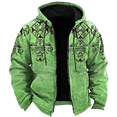 cheap Men&#039;s 3D Hoodies-Men&#039;s Tribal Ethnic Hoodie Hoodies Sweatshirt Zip Hoodie Long Sleeve Hooded Sweatshirt Hooded Sports 3D Print Holiday Vacation Streetwear Blue Brown Pocket Print Spring &amp;  Fall Designer