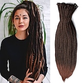 cheap Crochet Hair-36 Blonde Dreadlocks Extension Soft Handmade Synthetic Crochet Hair Super Long 0.6cm Dread Extensions Reggae Style for Women
