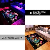preiswerte Blacklight Teppiche-Fantasy-Pilz-Schwarzlicht-Teppich, Bodenmatte, UV-reaktiver, im Dunkeln leuchtender Teppich, großer rutschfester Teppich für Raumdekoration