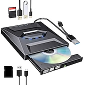 tanie Kable i adaptery-7 w 1 przenośny usb 3.0 ultra-cienka zewnętrzna nagrywarka dvd czytnik napędu odtwarzacz napęd optyczny do akcesoriów do komputerów stacjonarnych laptopa