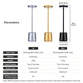 baratos Candeeiros de mesa-Luminária de Mesa Recarregável / Regulável Contemporâneo Moderno Alimentado por bateria de lítio embutida Para Metal