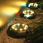 cheap Ground Lights-LED Solar Ground Light Outdoor Waterproof Garden Decoration Light Landscape Lawn Pathway Stairs Buried Deck Lights 12 LEDs