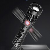 お買い得  戦術的な懐中電灯-強力な LED 懐中電灯ハイパワー 18650 usb 充電式ズーム釣りランタン 5 モード防水自転車ライト戦術的なトーチ
