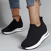 billiga Damsneakers-vita slip-on stickade sneakers för kvinnor - lätta och andas för vardagskomfort, perfekta för promenader, gym och avslappnade utflykter