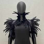 cheap Accessories and More-Punk &amp; Gothic Shawls Feather Cape Witch Maleficent Drag Queen Women&#039;s Fantasy Walpurgis Night Halloween Carnival Performance Party Pride Parade Adults&#039; Shawl All Seasons