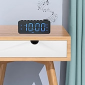economico elettrodomestici-Sveglia digitale radio fm con cambio colore rgb dinamico 1pc con timer di spegnimento e doppia sveglia - Orologio elettronico a led 12/24h a 8 colori